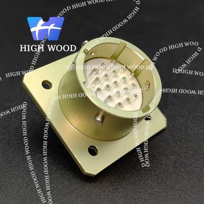 OHS Series Ultra-Small Electrical Connector Aluminum Alloy Square Flange Receptacle With 19 Contacts Silvering