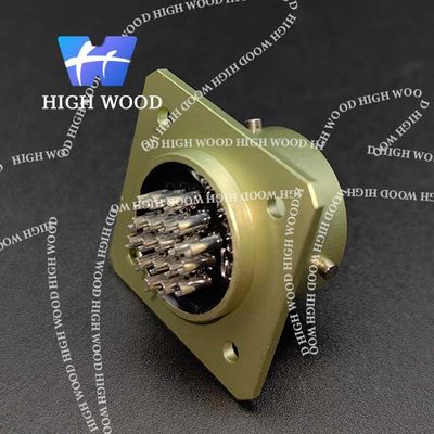 OHS Series Ultra-Small Electrical Connector Aluminum Alloy Square Flange Receptacle With 19 Contacts Silvering