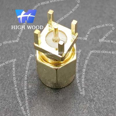 SMA Series RF Coaxial Connector,SMA-JE, straight PCB pins, inner center pin