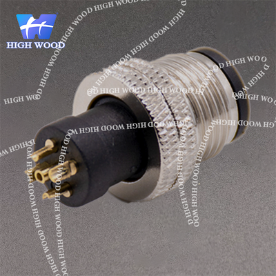 M12 Connector, 5-Pin Injection-Molded Male, Straight Solder Cup, No Shielding, Code A