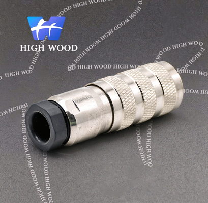 M16 Waterproof Connector, 8-pin Female, Straight Cable Solder Connector