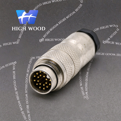 M16 Series 19-Pin Male Straight Solder Connector