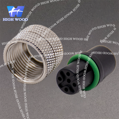 5-pin M12 connector, straight injection-molded female connector with solder cups, without shielding