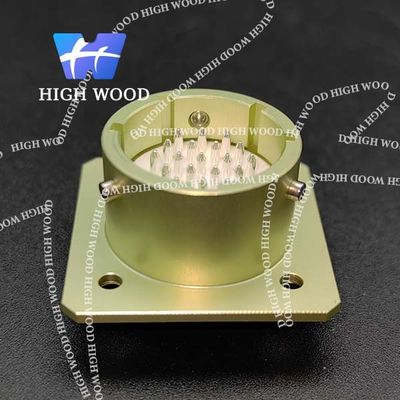 OHS Series Ultra-Small Electrical Connector Aluminum Alloy Square Flange Receptacle With 19 Contacts Silvering