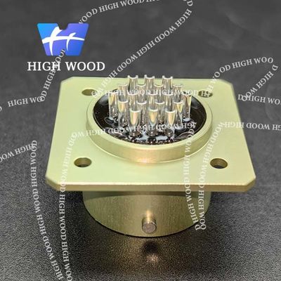 OHS Series Ultra-Small Electrical Connector Aluminum Alloy Square Flange Receptacle With 19 Contacts Silvering