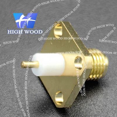SMA Series RF Coaxial Connector,SMA-KFD Square Flange 4+3