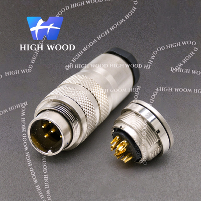 M16，6-Core Male & Female Set, Straight Solder Type, Self-Locking Waterproof