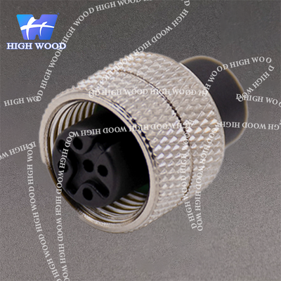 5-pin M12 connector, straight injection-molded female connector with solder cups, without shielding
