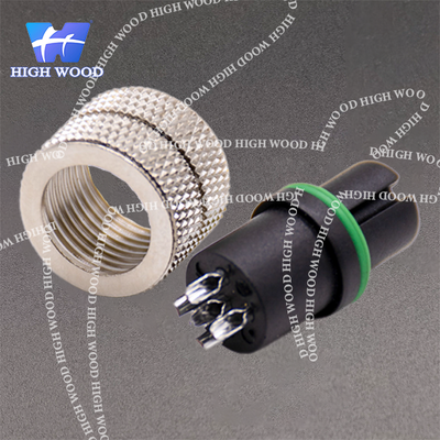5-pin M12 connector, straight injection-molded female connector with solder cups, without shielding