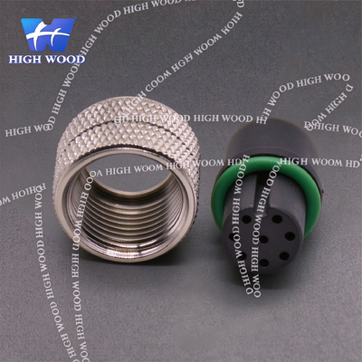 M12 Connector, 8-Pin Straight Injection-Molded Female Header with Solder Cups, Without Shielding, A-Latch