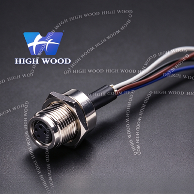 M8 Series 4-Pin Front Mount Female Connector 30cm AWG24